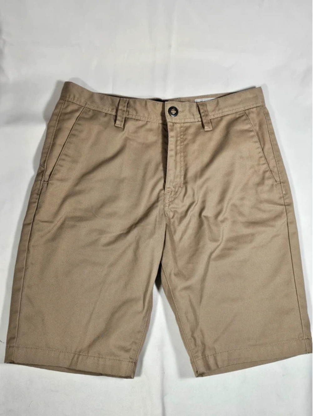 Volcom Men's Frickin Modern Stretch Chino Shorts Khaki Tan Size 30 Repreve